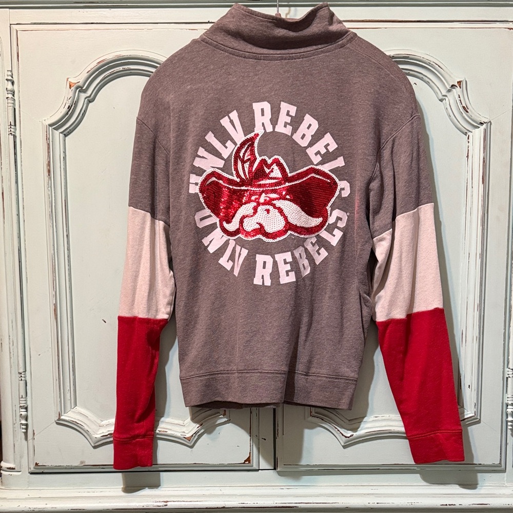 UNLV Rebels Graphic Quarter-Zip Sweatshirt - Brand is Pink